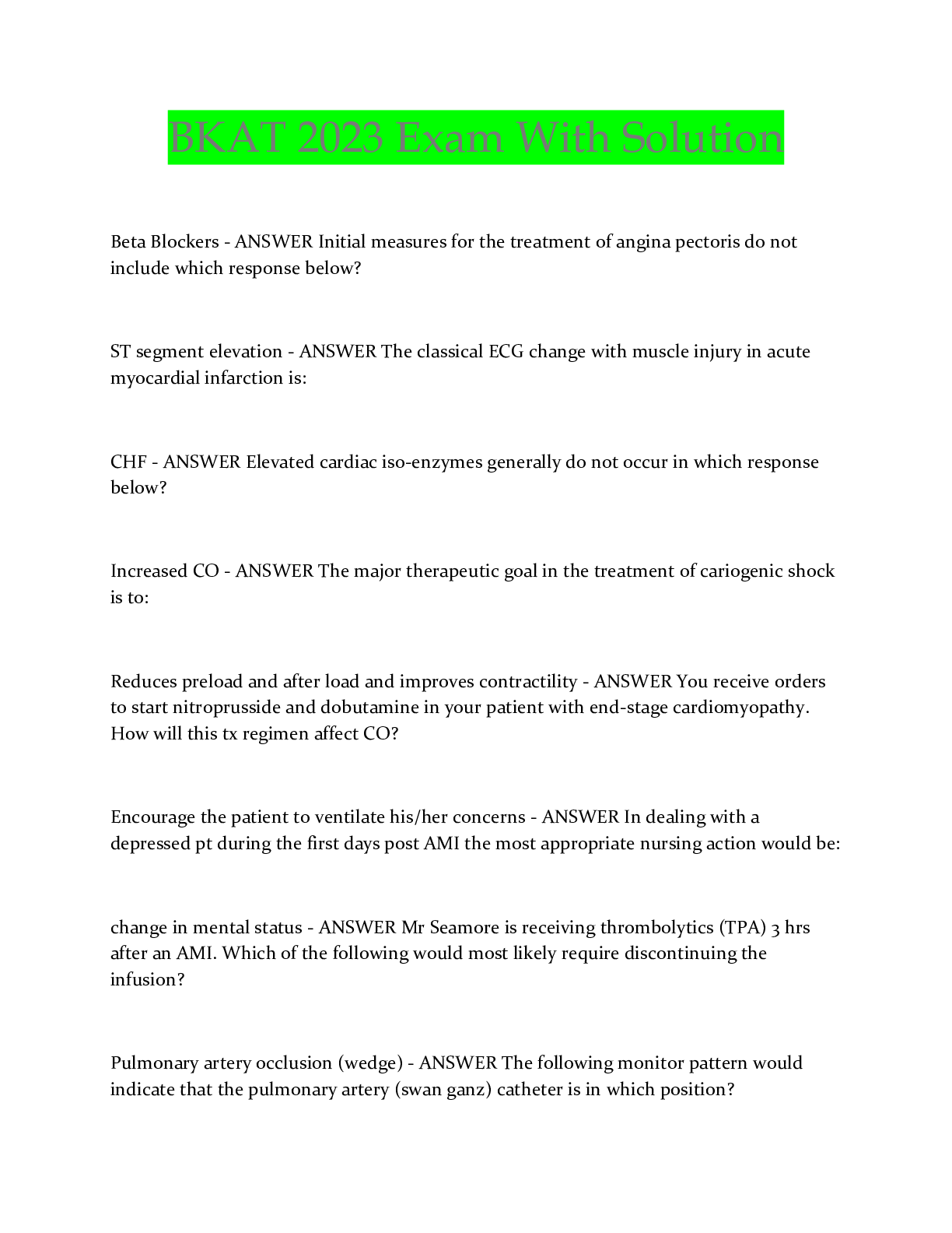Preview image for BKAT 2023 Exam With Solution